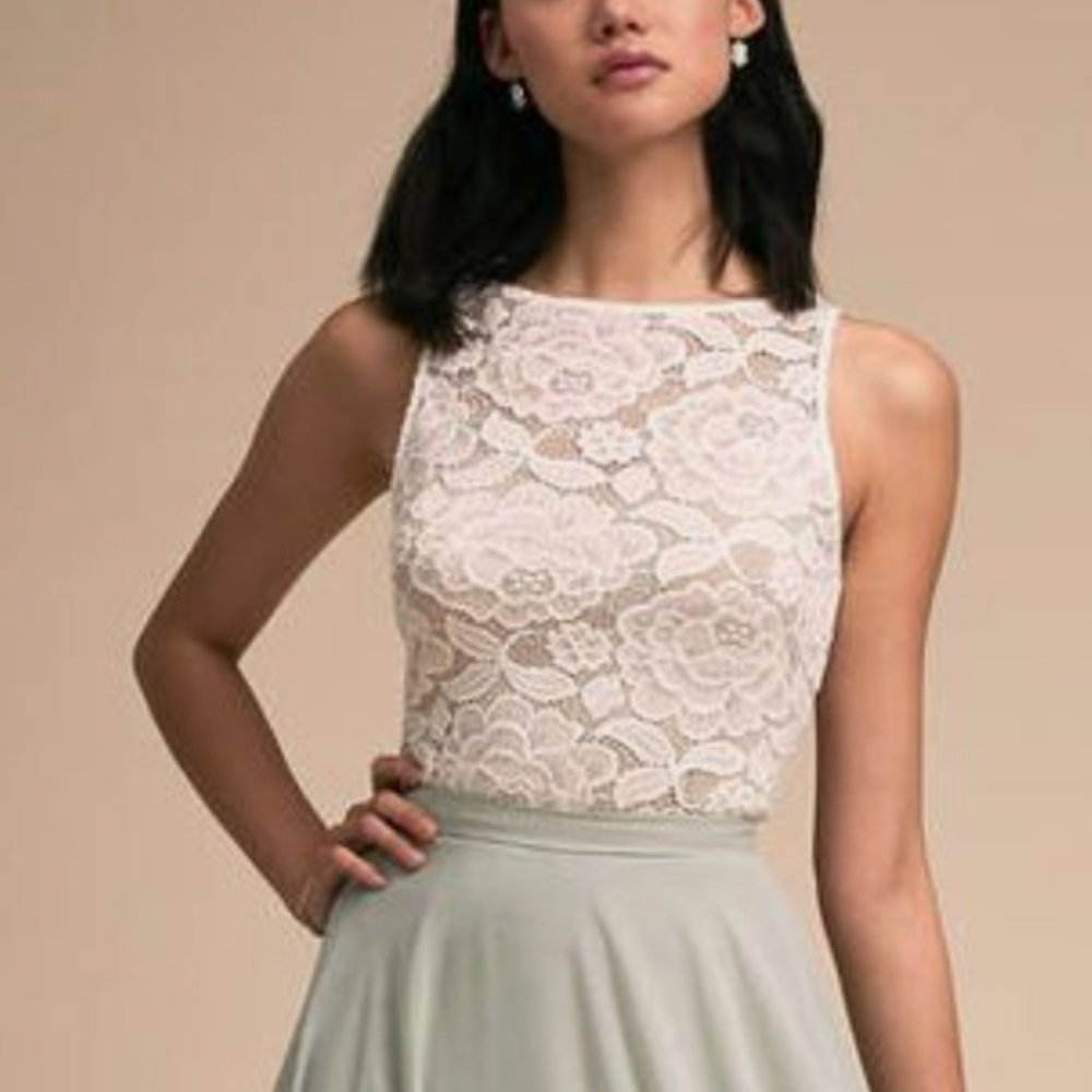 BHLDN Becky Lace Top in Ivory/White  (size M)